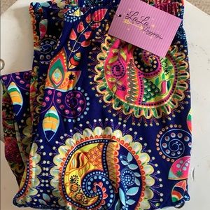 Leggings - blue pink yellow multi floral fun